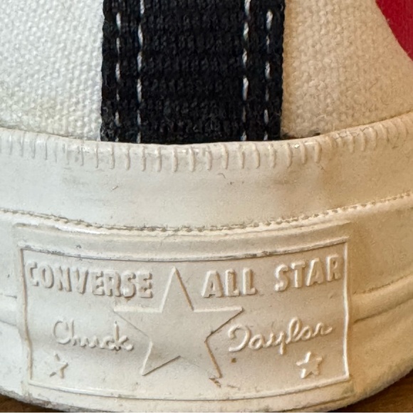 Converse-Comme des Garçons PLAY All Star 70 Hi top multi heart white Wom 11 M 9 - Picture 8 of 11